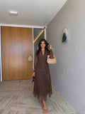 Skirt & blouse set in brown