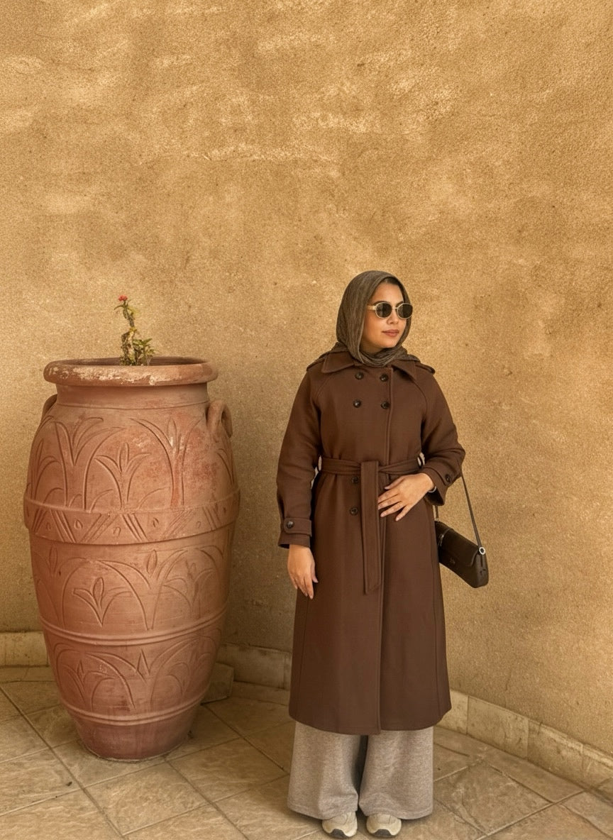 Wool Coat in Brown
