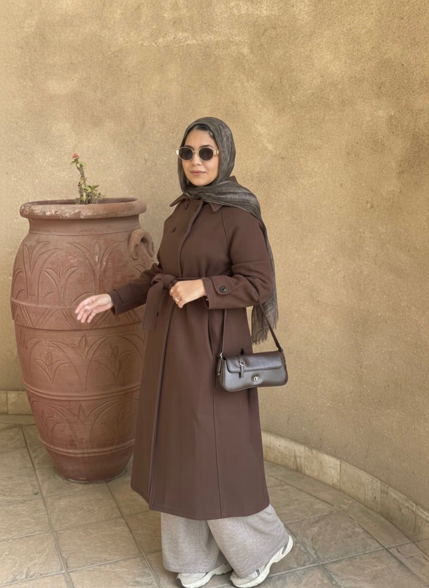 Wool Coat in Brown